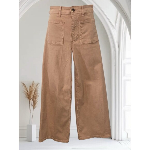 Billabong Pants - Billabong 26” Waist Pants High Rise Wide Leg Patch Pockets Pale Rose Peach Denim
